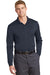 CornerStone CS412LS Mens Select Moisture Wicking Long Sleeve Polo Shirt Dark Navy Blue Model 3q