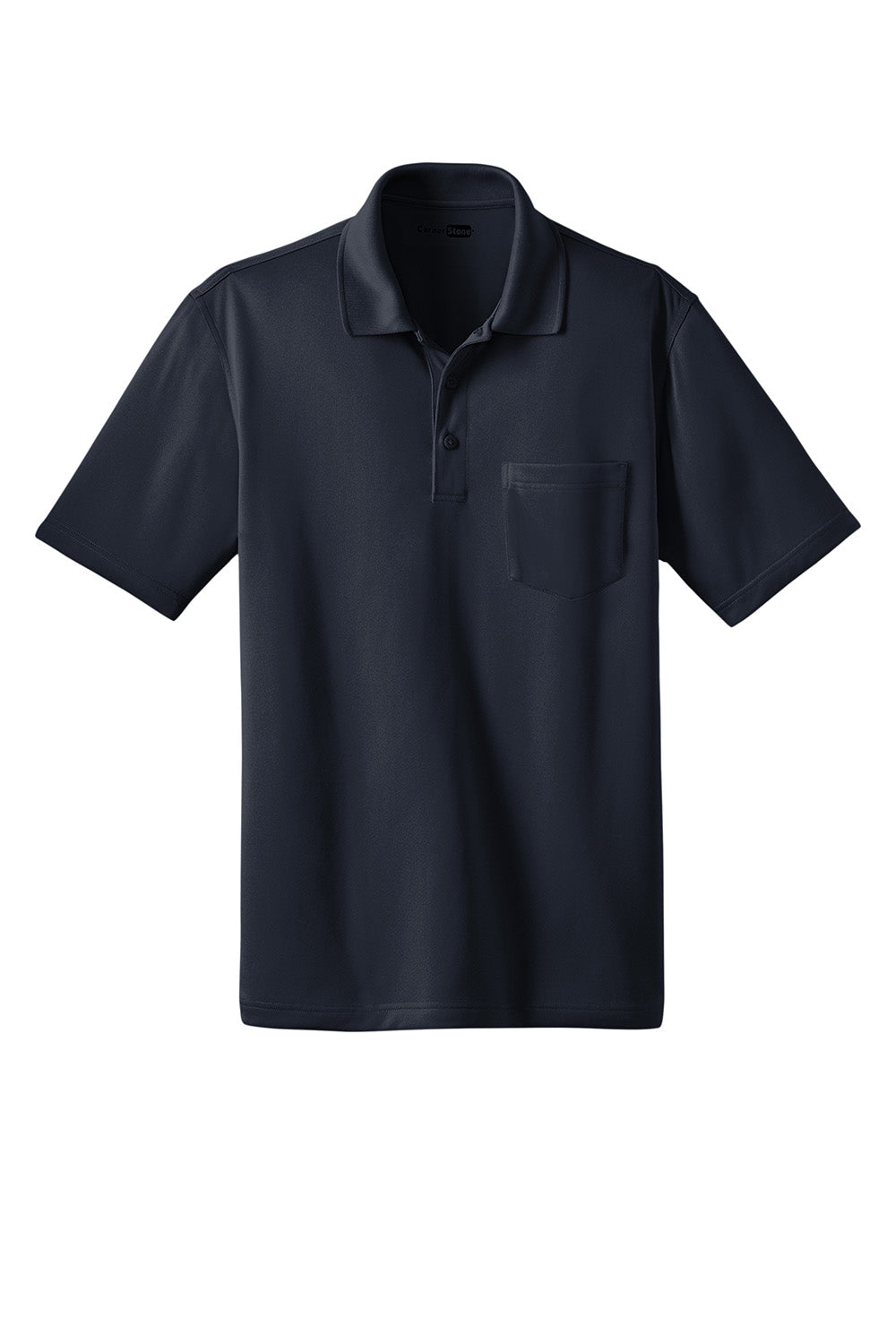 CornerStone CS412P Mens Select Moisture Wicking Short Sleeve Polo Shirt w/ Pocket Dark Navy Blue Flat Front