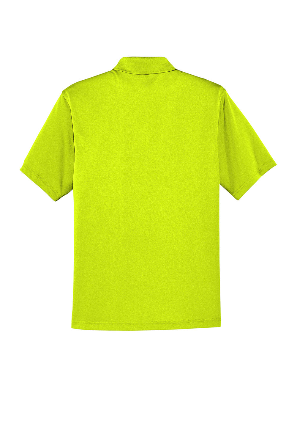 CornerStone CS412P Mens Select Moisture Wicking Short Sleeve Polo Shirt w/ Pocket Safety Yellow Flat Back