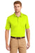 CornerStone CS412P Mens Select Moisture Wicking Short Sleeve Polo Shirt w/ Pocket Safety Yellow Model Front