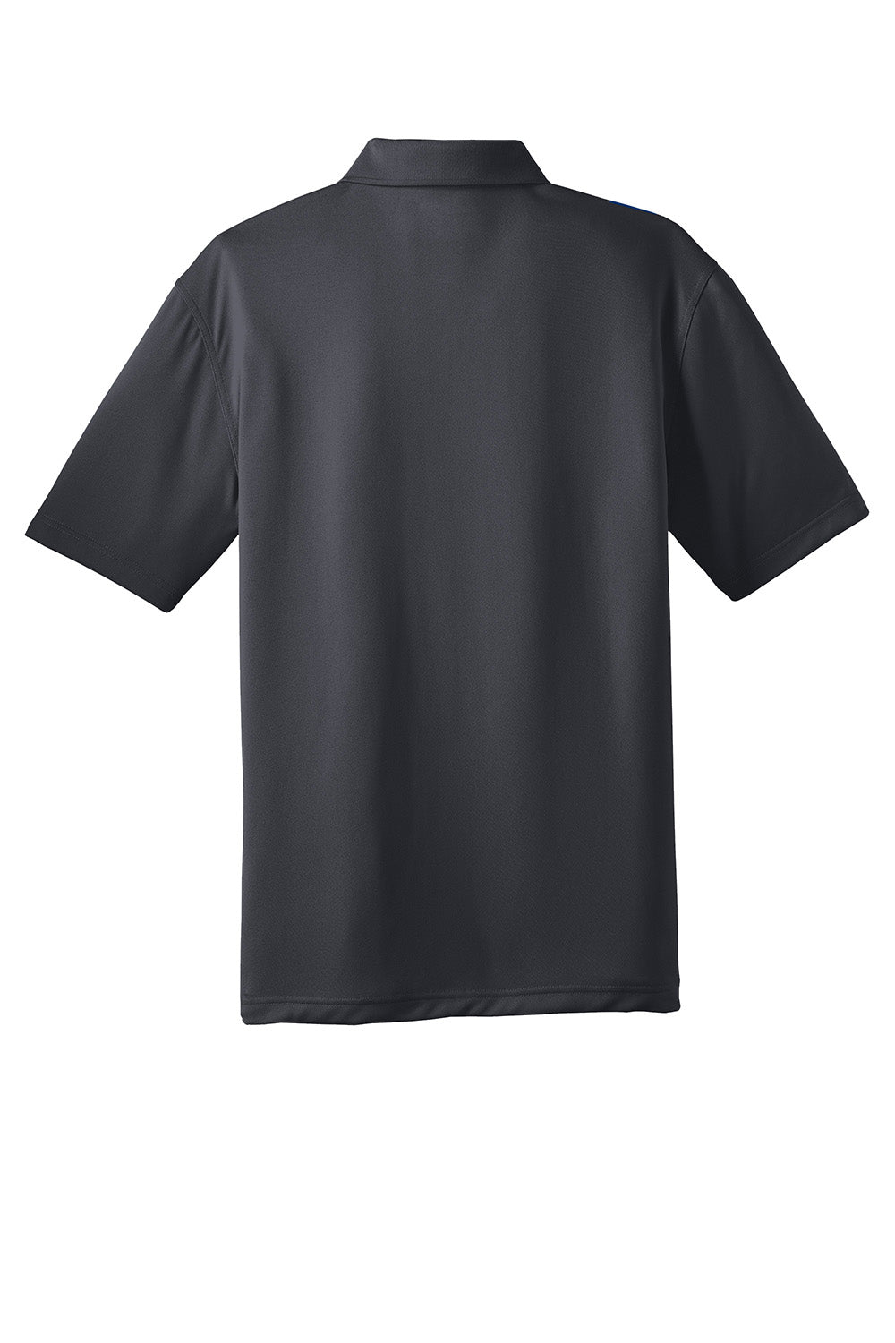 CornerStone CS412/TLCS412 Mens Select Moisture Wicking Short Sleeve Polo Shirt Charcoal Grey Flat Back