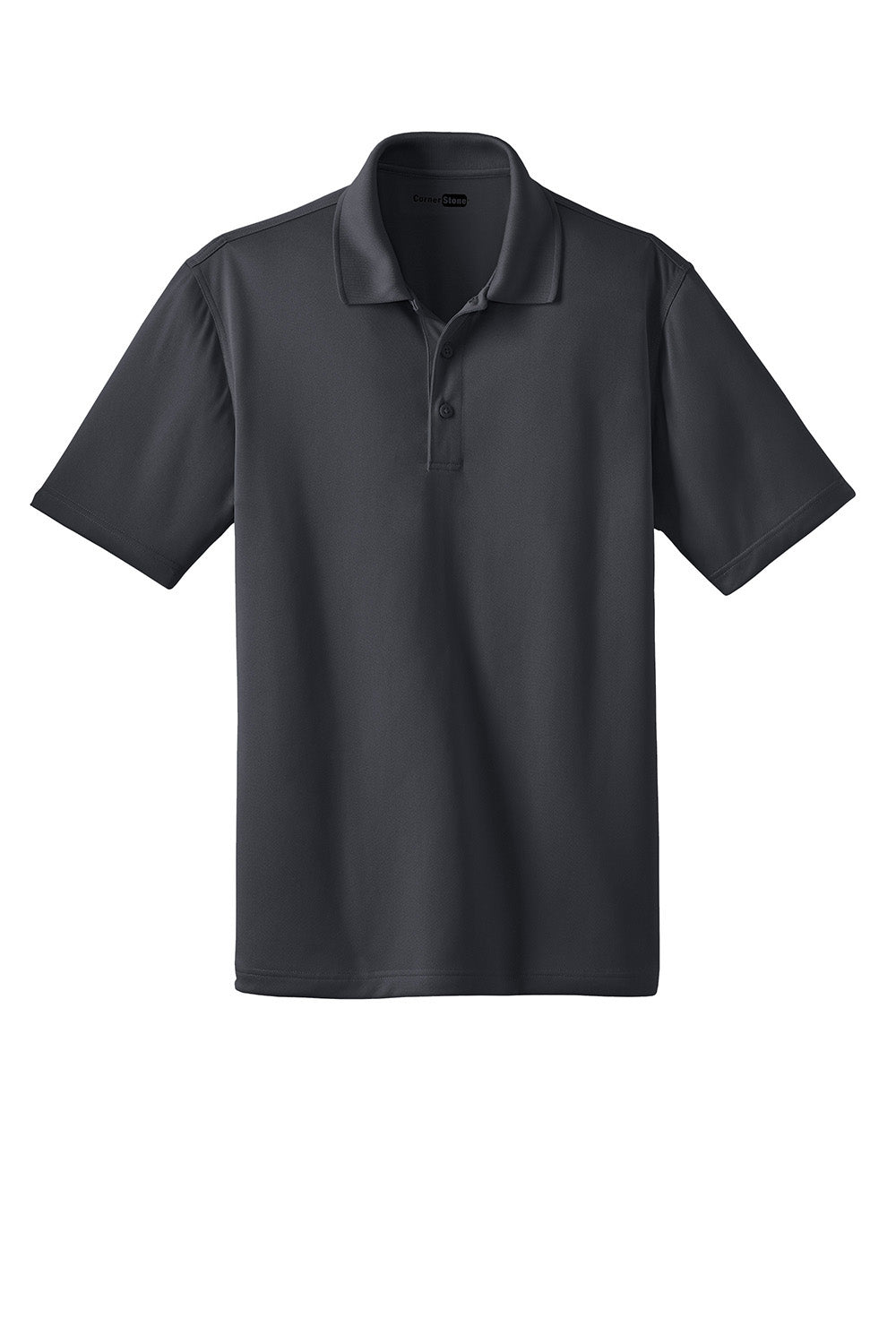 CornerStone CS412/TLCS412 Mens Select Moisture Wicking Short Sleeve Polo Shirt Charcoal Grey Flat Front