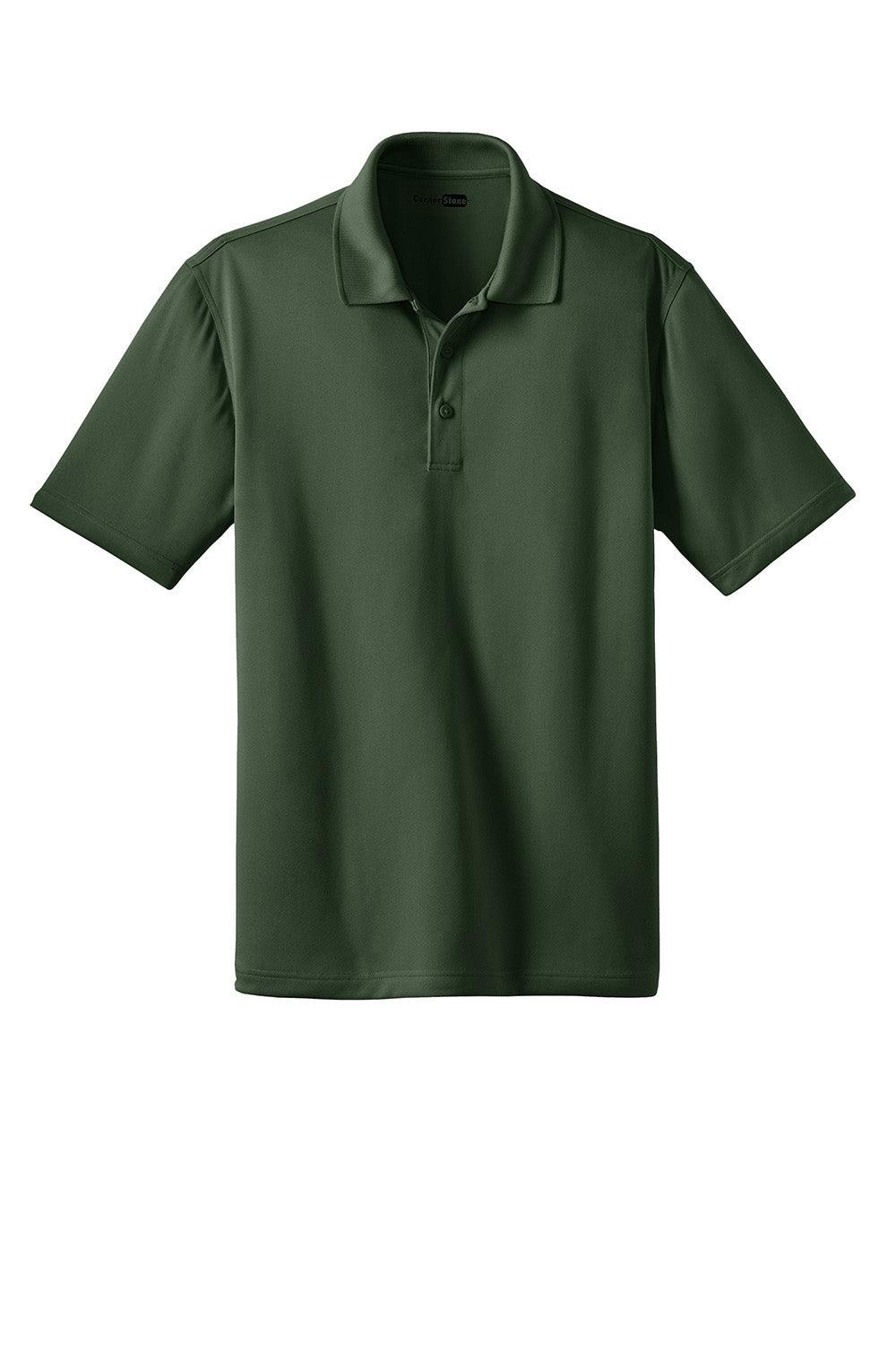 CornerStone CS412/TLCS412 Mens Select Moisture Wicking Short Sleeve Polo Shirt Dark Green Flat Front