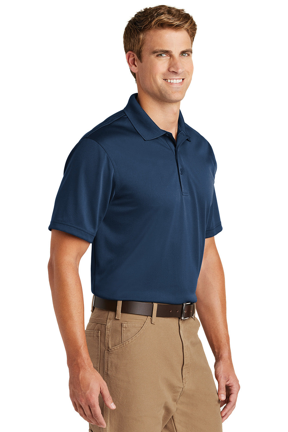 CornerStone CS412/TLCS412 Mens Select Moisture Wicking Short Sleeve Polo Shirt Regatta Blue Model 3q