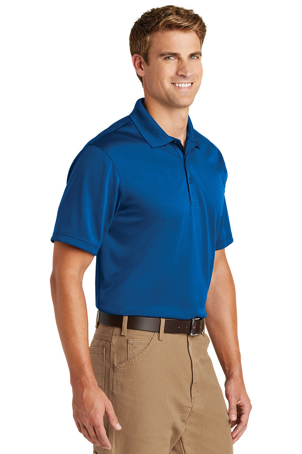 CornerStone CS412/TLCS412 Mens Select Moisture Wicking Short Sleeve Polo Shirt Royal Blue Model 3q