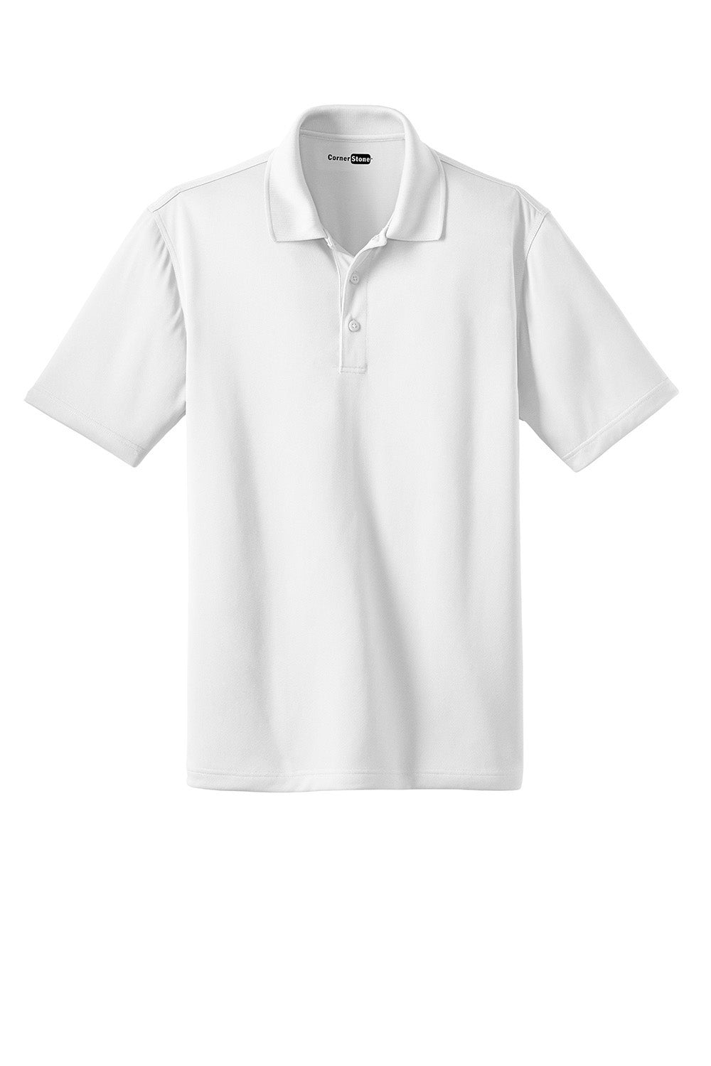 CornerStone CS412/TLCS412 Mens Select Moisture Wicking Short Sleeve Polo Shirt White Flat Front