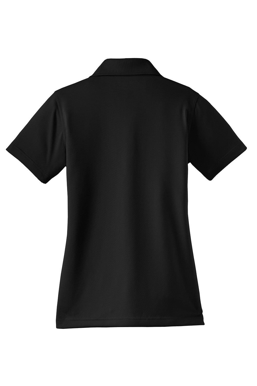 CornerStone CS413 Womens Select Moisture Wicking Short Sleeve Polo Shirt Black Flat Back