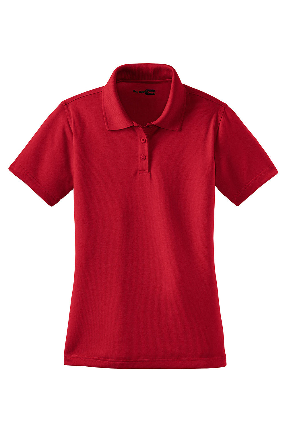 CornerStone CS413 Womens Select Moisture Wicking Short Sleeve Polo Shirt Red Flat Front