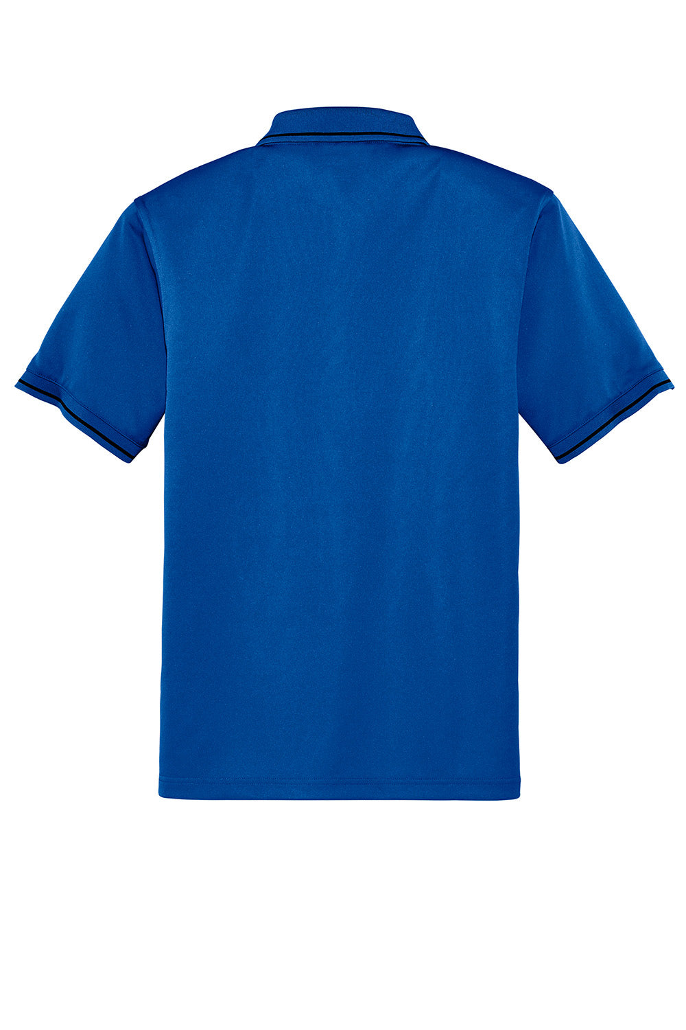 CornerStone CS415 Mens Select Moisture Wicking Short Sleeve Polo Shirt w/ Pocket Royal Blue/Black Flat Back