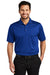 CornerStone CS415 Mens Select Moisture Wicking Short Sleeve Polo Shirt w/ Pocket Royal Blue/Black Model Front