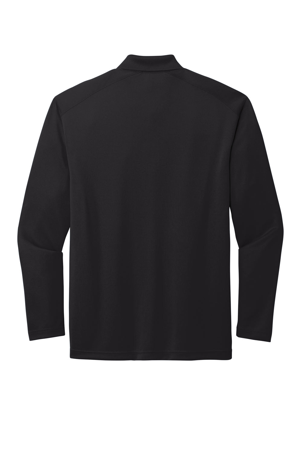 CornerStone CS418LS Mens Select Moisture Wicking Long Sleeve Polo Shirt Black Flat Back