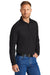 CornerStone CS418LS Mens Select Moisture Wicking Long Sleeve Polo Shirt Black Model 3q