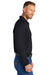 CornerStone CS418LS Mens Select Moisture Wicking Long Sleeve Polo Shirt Dark Navy Blue Model Side