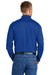 CornerStone CS418LS Mens Select Moisture Wicking Long Sleeve Polo Shirt Royal Blue Model Back