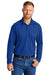 CornerStone CS418LS Mens Select Moisture Wicking Long Sleeve Polo Shirt Royal Blue Model Front