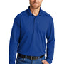 CornerStone Mens Select Moisture Wicking Long Sleeve Polo Shirt - Royal Blue