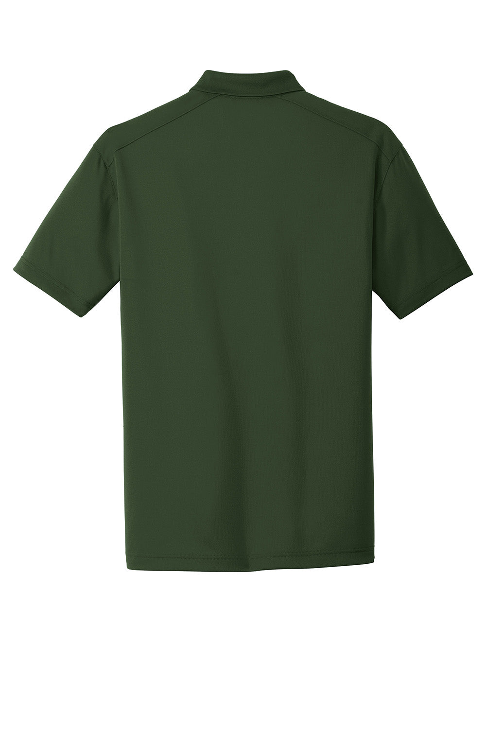 CornerStone CS418/TLCS418 Mens Select Moisture Wicking Short Sleeve Polo Shirt Dark Green Flat Back