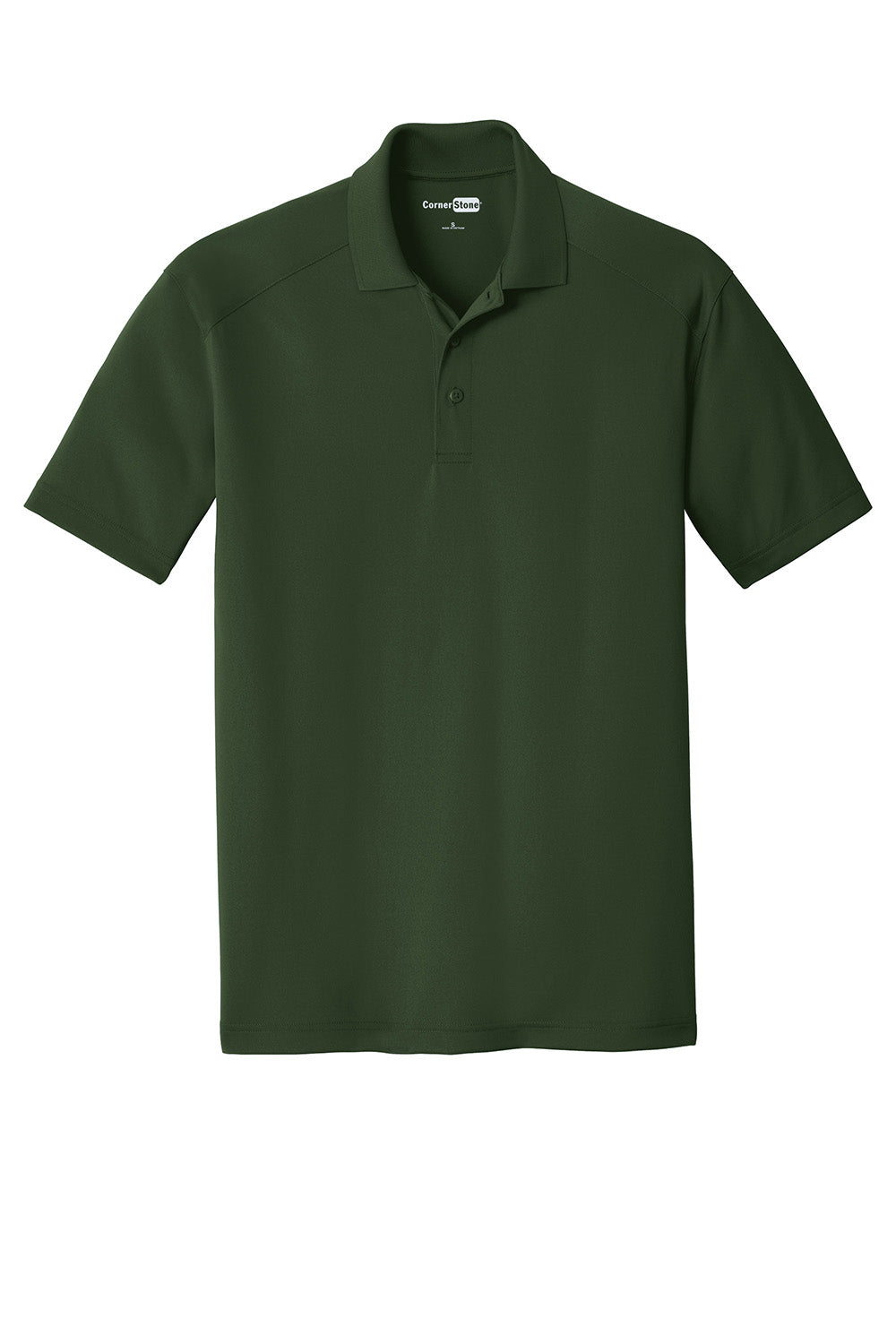 CornerStone CS418/TLCS418 Mens Select Moisture Wicking Short Sleeve Polo Shirt Dark Green Flat Front