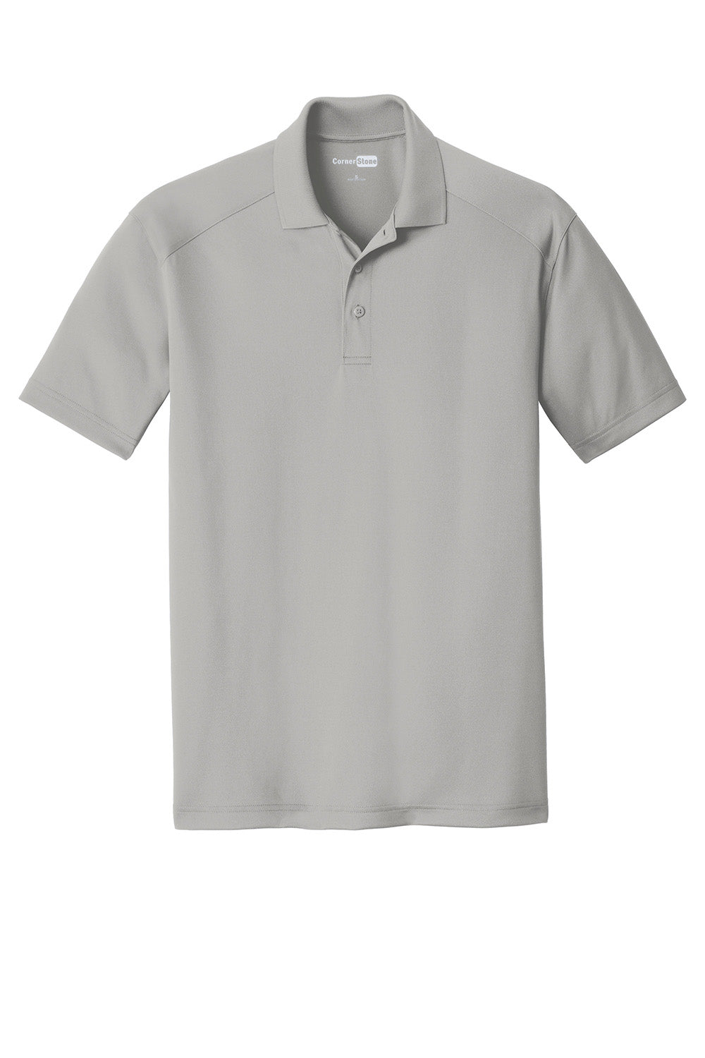 CornerStone CS418/TLCS418 Mens Select Moisture Wicking Short Sleeve Polo Shirt Light Grey Flat Front