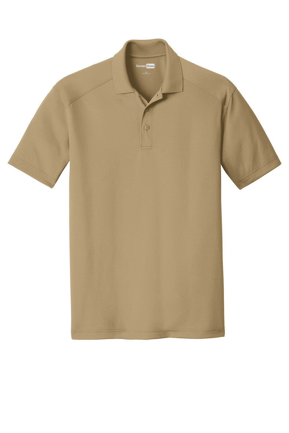 CornerStone CS418/TLCS418 Mens Select Moisture Wicking Short Sleeve Polo Shirt Tan Flat Front