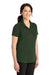 CornerStone CS419 Womens Select Moisture Wicking Short Sleeve Polo Shirt Dark Green Model 3q