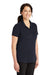 CornerStone CS419 Womens Select Moisture Wicking Short Sleeve Polo Shirt Dark Navy Blue Model 3q