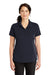 CornerStone CS419 Womens Select Moisture Wicking Short Sleeve Polo Shirt Dark Navy Blue Model Front