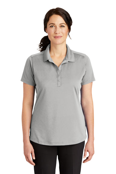 CornerStone CS419 Womens Select Moisture Wicking Short Sleeve Polo Shirt Light Grey Model Front