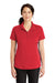 CornerStone CS419 Womens Select Moisture Wicking Short Sleeve Polo Shirt Red Model Front