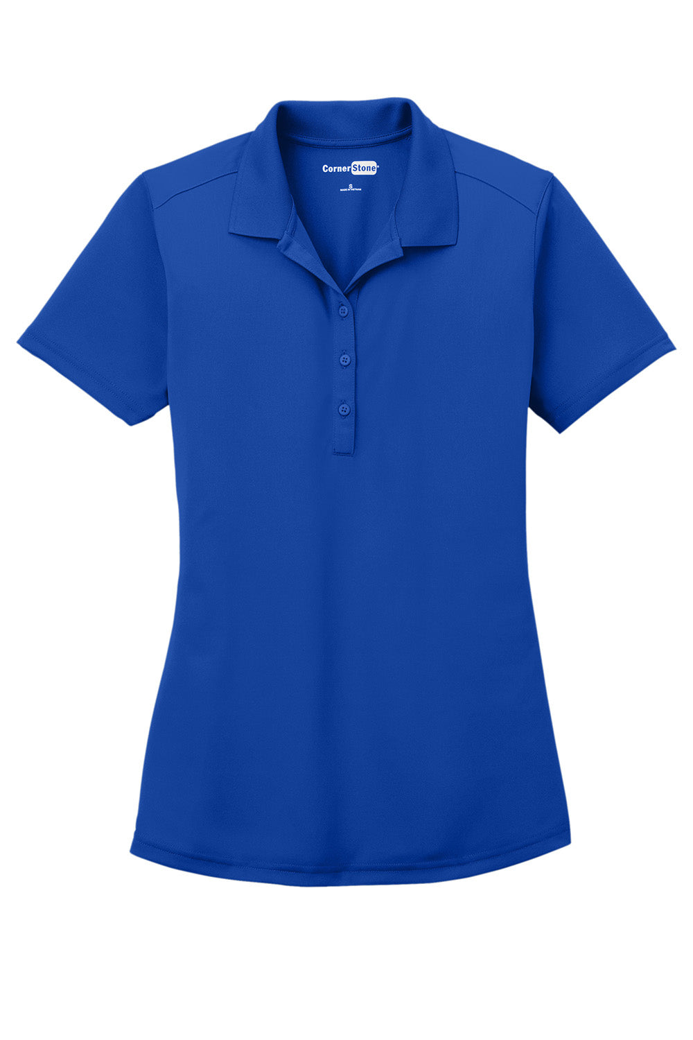 CornerStone CS419 Womens Select Moisture Wicking Short Sleeve Polo Shirt Royal Blue Flat Front