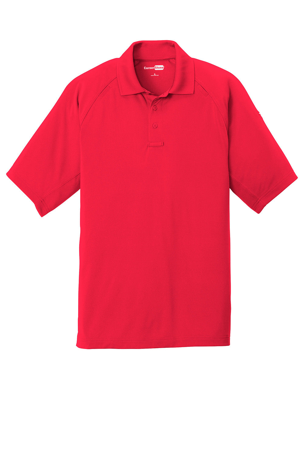 CornerStone CS420 Mens Select Tactical Moisture Wicking Short Sleeve Polo Shirt Red Flat Front