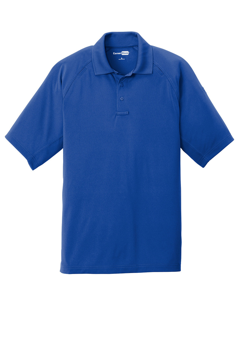 CornerStone CS420 Mens Select Tactical Moisture Wicking Short Sleeve Polo Shirt Royal Blue Flat Front