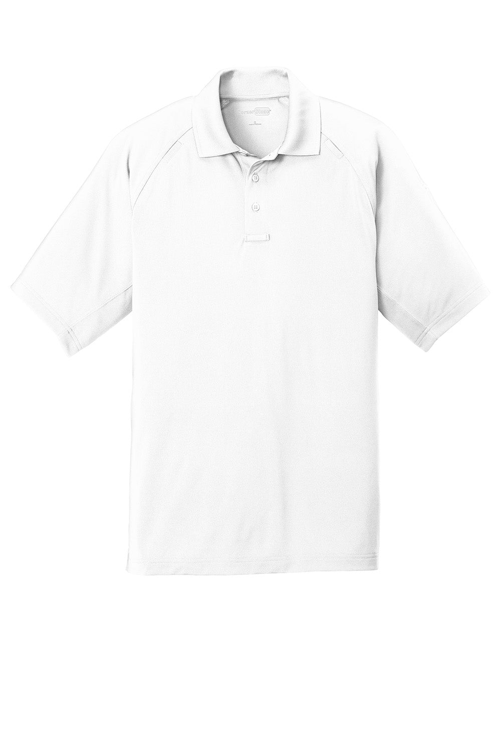 CornerStone CS420 Mens Select Tactical Moisture Wicking Short Sleeve Polo Shirt White Flat Front