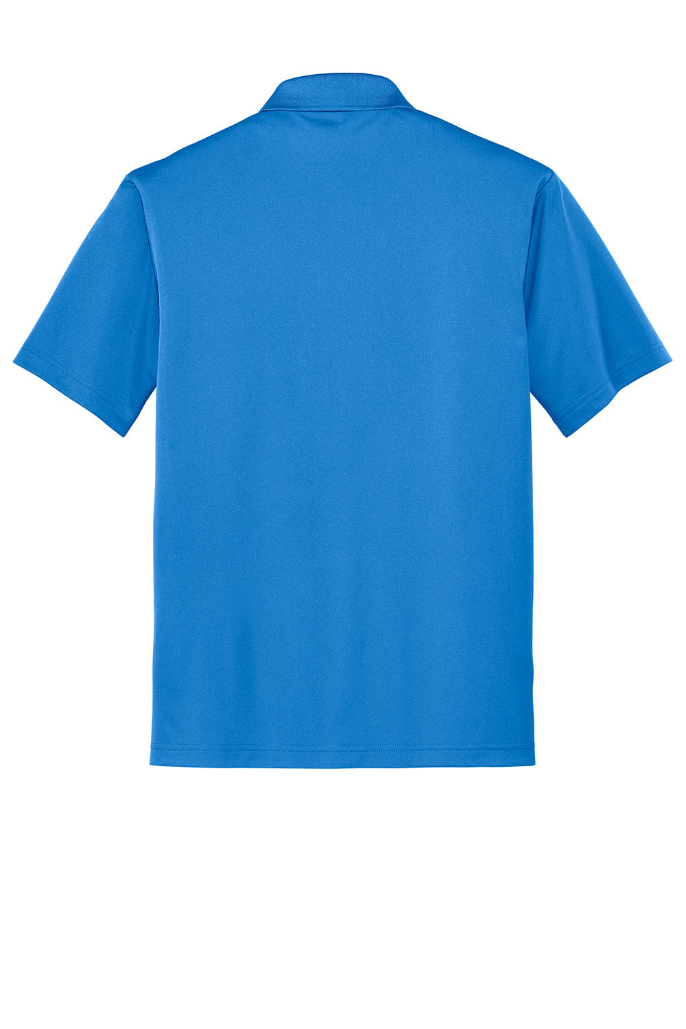 CornerStone CS421 Mens Gripper Moisture Wicking Short Sleeve Polo Shirt Lake Blue Flat Back