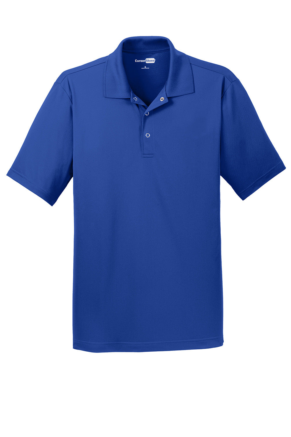 CornerStone CS421 Mens Gripper Moisture Wicking Short Sleeve Polo Shirt True Royal Blue Flat Front