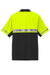 CornerStone CS423 Mens Enhanced Visibility Moisture Wicking Short Sleeve Polo Shirt Safety Yellow/Black Flat Back