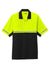 CornerStone CS423 Mens Enhanced Visibility Moisture Wicking Short Sleeve Polo Shirt Safety Yellow/Black Flat Front