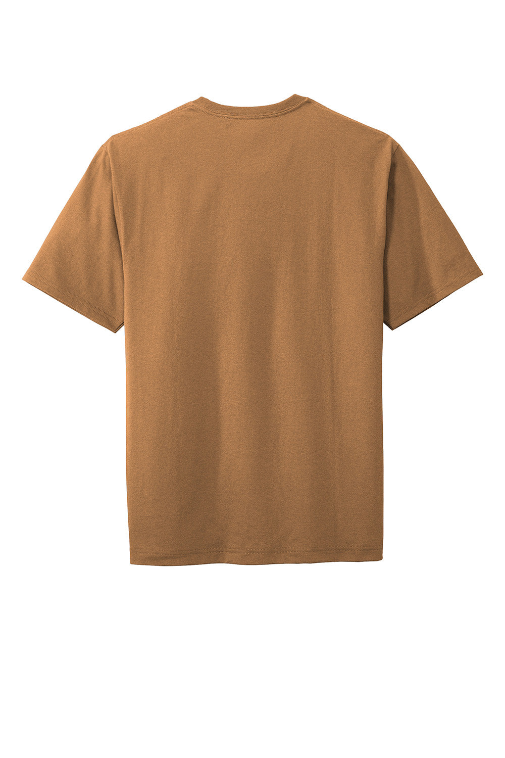 CornerStone CS430 Mens Short Sleeve Crewneck T-Shirt w/ Pocket Duck Brown Flat Back