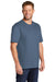 CornerStone CS430 Mens Short Sleeve Crewneck T-Shirt w/ Pocket Regatta Blue Model 3q