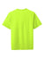 CornerStone CS430 Mens Short Sleeve Crewneck T-Shirt w/ Pocket Safety Green Flat Back