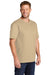 CornerStone CS430 Mens Short Sleeve Crewneck T-Shirt w/ Pocket Tan Model 3q