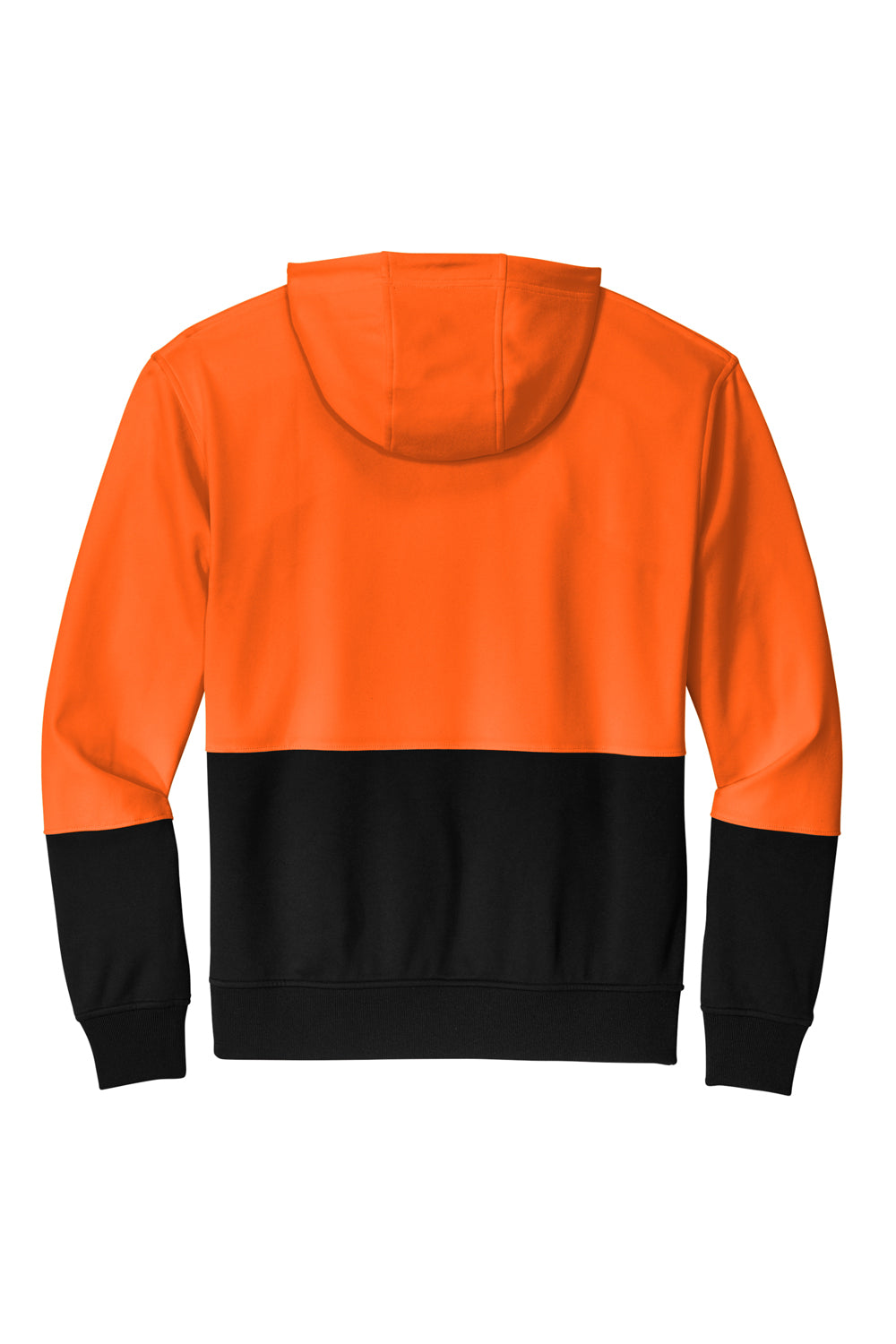 CornerStone CSF01 Mens Enhanced Visibility Moisture Wicking Fleece Hooded Sweatshirt Hoodie Safety Orange Flat Back