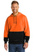 CornerStone CSF01 Mens Enhanced Visibility Moisture Wicking Fleece Hooded Sweatshirt Hoodie Safety Orange Model Front