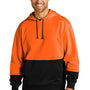 CornerStone Mens Enhanced Visibility Moisture Wicking Fleece Hooded Sweatshirt Hoodie w/ Pouch Pocket - Safety Orange