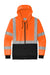 CornerStone CSF300 Mens Enhanced Visibility Fleece Full Zip Hooded Sweatshirt Hoodie Safety Orange Flat Front