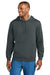 CornerStone CSF630 Mens Tough Fleece Hooded Sweatshirt Hoodie Heather Charcoal Grey Model Front