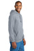 CornerStone CSF630 Mens Tough Fleece Hooded Sweatshirt Hoodie Heather Grey Model Side