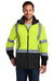 CornerStone CSJ25 Mens ANSI 107 Class 3 Water Resistant Full Zip Hooded Jacket Safety Yellow Model Front