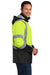 CornerStone CSJ25 Mens ANSI 107 Class 3 Water Resistant Full Zip Hooded Jacket Safety Yellow Model Side