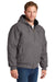 CornerStone CSJ41 Mens Duck Cloth Full Zip Hooded Jacket Metal Grey Model 3q